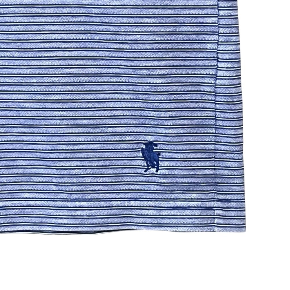 HART SCHAFFNER MARX Polo Shirt Men's Large Blue White Short Sleeve Golf Logo EUC - Picture 3 of 6